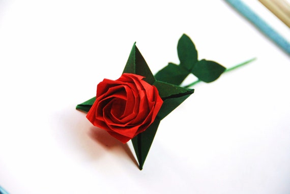 origami rose stem