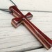 Large Wood Cross Necklace - Maple & South American Bloodwood