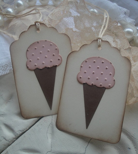 Items similar to Ice Cream Cone Gift Tags Ice Cream Party Favor