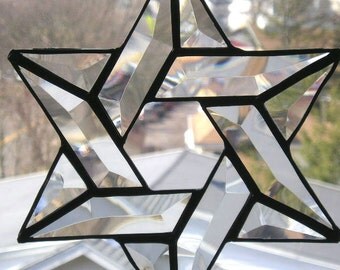 Stained Glass|Star of David Suncatcher|Jewish Star|Mogen David|Home & Living|Religious Home and Decor|Judaica|Glass|Handcrafted|Made in USA