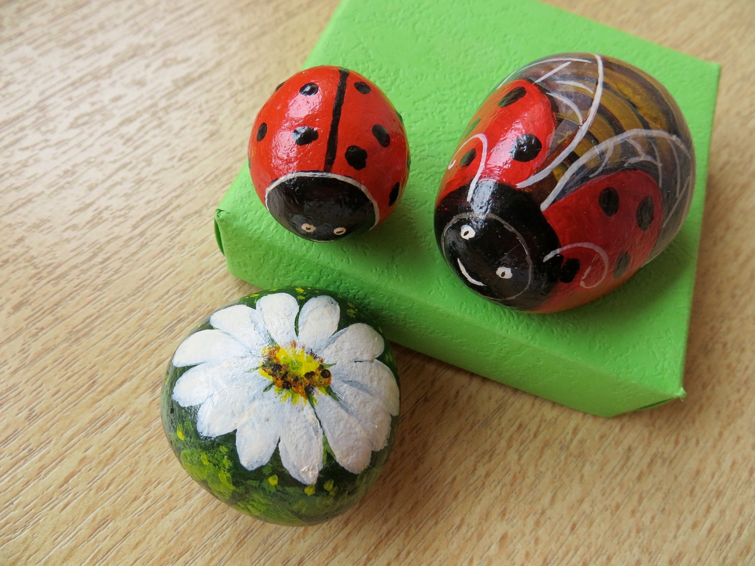 Ladybugs Painted On Rocks