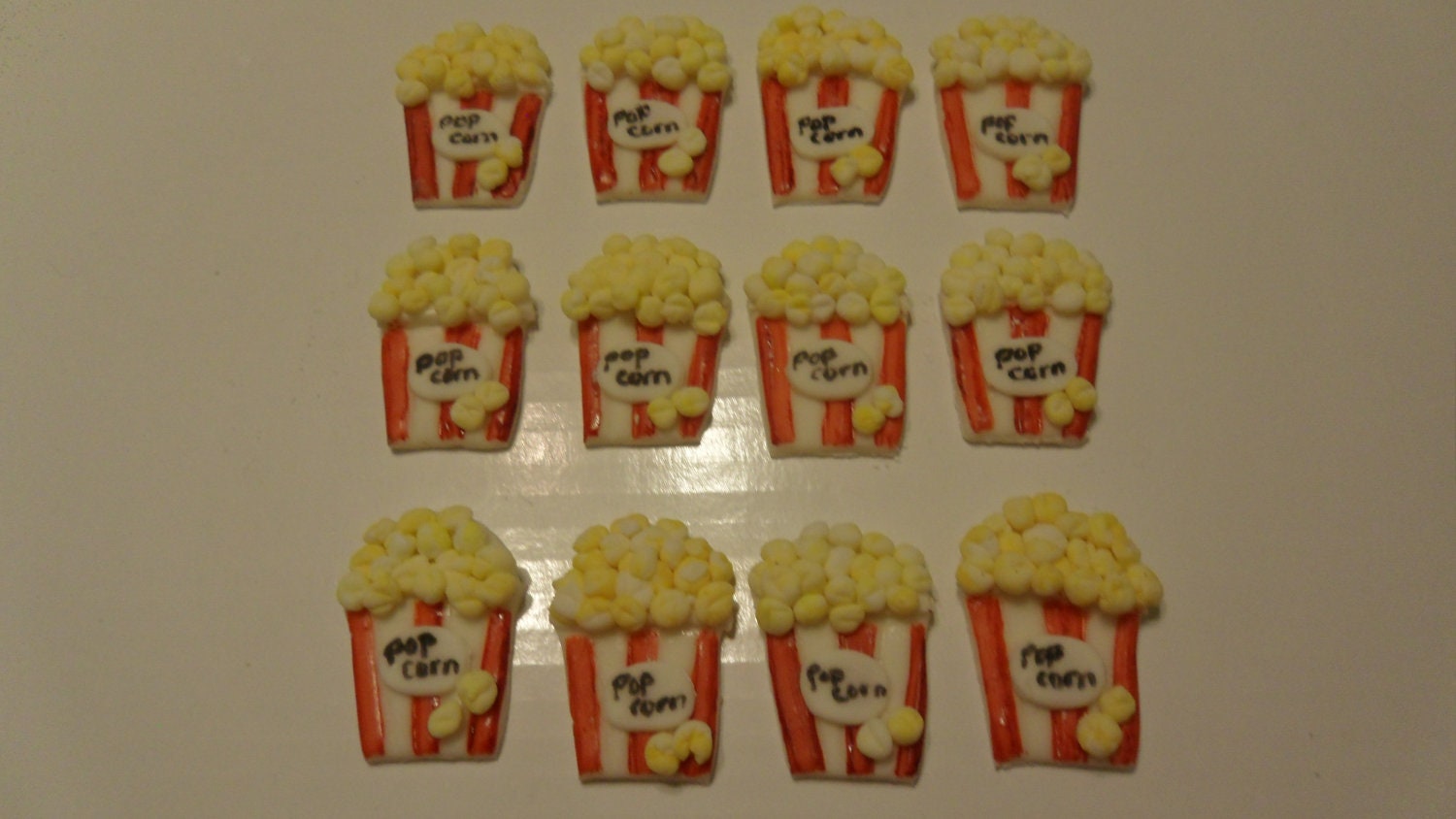 Fondant Popcorn Cupcake Toppers By Kraftykakes On Etsy