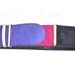 80s ViBRANT SUEDE COLORBLOCK Belt / xs - m / violet / black / fuschia leather / awesome metal details / haute