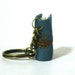 Leather Book Key Chain, Blue Handbound Journal Keychain by The Orange Windmill