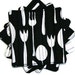 Flatware in Black Coasters - Set of 4 - Quilted Fabric Coasters