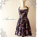 SALE Dress Purple Floral Vintage Inspired Dress Bridesmaid Wedding Prom Party Dress - Once Upon A Time- Size XS,S,M,L,CUSTOM-