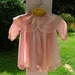 30s Pink Silk Satin Baby Coat Lace Collar Size 3 months to 6 months