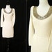 RESERVED 1970's St. Johns Cream Beaded Knit Dress