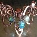 OOAK Copper & Sterling Silver Bracelet of Legend set with Blue-Green Flash Labradorite - "The Labyrinthine Armring of Ariadne"