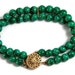 Malachite Bead Double-strand Bracelet with 14K Gold-filled Filigree Clasp, Christmas gift ideas, gifts for her, holiday jewelry