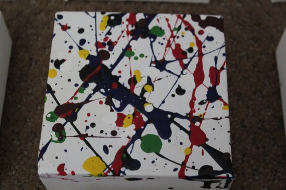 Set of Nine Abstract 4x4 canvas, original acrylic painting