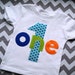 First Birthday Shirt Ready to ship size 18 Month White Blue and Orange