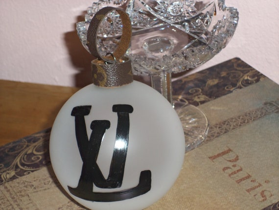 Louis Vuitton Inspired LV Logo Christmas Ornament Hand Painted