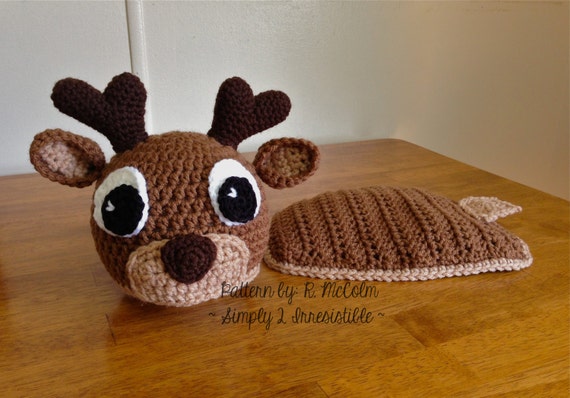 crochet hat pattern newborn deer Hat  UK  Newborn 110 Pattern to Elk Deer, Crochet   Terms and US Set