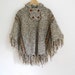 Vintage Wool Poncho, Made in Uruguay, Back To School, Winter Clothes, Handmade VIntage, 1970's Retro Cloak, Autumn Outerwear, College Coed