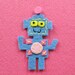 2 pcs - Handmade robot felt appliques (A167-B)