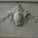 French painted,shabby old blue,Art Nouveau style pediment/ header-cartouche/cottage chic