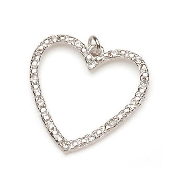 Items similar to 26mm Rhinestone Heart Pendant on Etsy