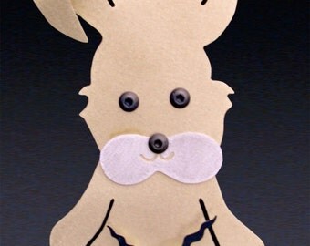 Bunny Art - Bunny Clock - Rabbit Clock - by Anita Edwards