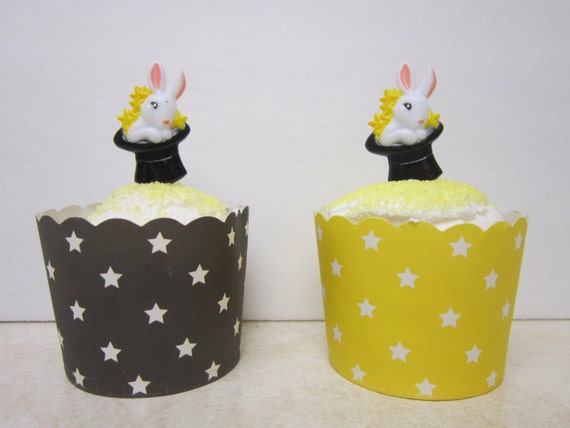 12 Rabbit Magic Hat Cupcake Toppers Il_570xn