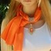 Scarf with Jewelry Neon Jewelry Scarf necklace scarf Pendant Scarf bright colors Get the look with a scarf orange