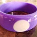 VIOLET PURPLE White Six Polka Dots Vintage LUCITE Plastic Bangle Bracelet