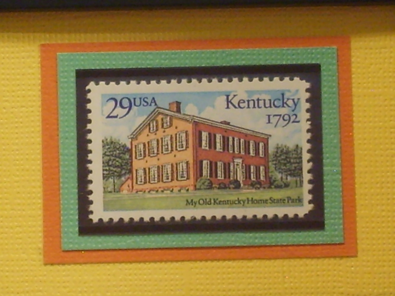 Vintage Framed Postage Stamp Kentucky Statehood No. 2636