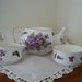 Vintage Hammersley "Victorian Violets" stacking bone china teapot set - mint condition - Made in England