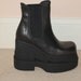 90s Grunge Goth Black Chunky Double Platform Chelsea Boots UK 4 / U.S 6.5