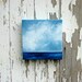Seascape original art oil painting clouds nautical ocean painting 8x8 - Aiming for the Horizon