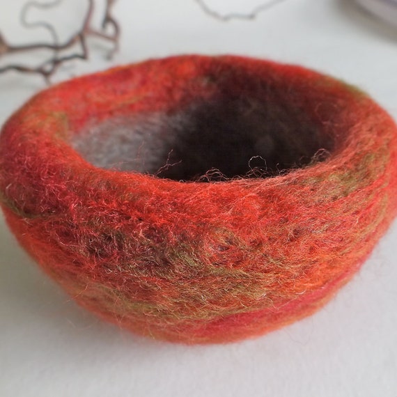 Felted Wool Bowl Autumn