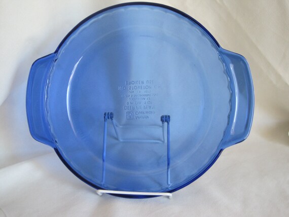 Vintage Cobalt Blue Anchor Ovenware Deep Dish Pie Plate