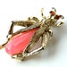 Vintage Grasshopper Brooch Pink Lady