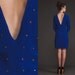 Vintage 80s Glam studded Diamond Dress// Cobalt blue purple// M L //bandage//metal // Open Back // Sequin