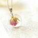 Real rose necklace - romantic pink handmade resin ball necklace - Wild Rosa majalis