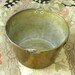 Antique Vintage Spun Brass Bucket Wrought Iron Handle Pat. 1852 CT Made 9 1/2" x 15 1/2"