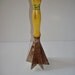 Vintage Kitchen Chopper Yellow Wooden Handle 1940's Chippy Rusty