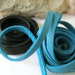 Deerskin Leather Lace 5MM Black n Turquoise 1Yd Each 2 Yds Total 6 Feet