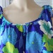 Vintage 60s Flower Power Tropical Mu Mu Hawaiian Dress Blues and Greens BY Sun Fashions Of Hawaii