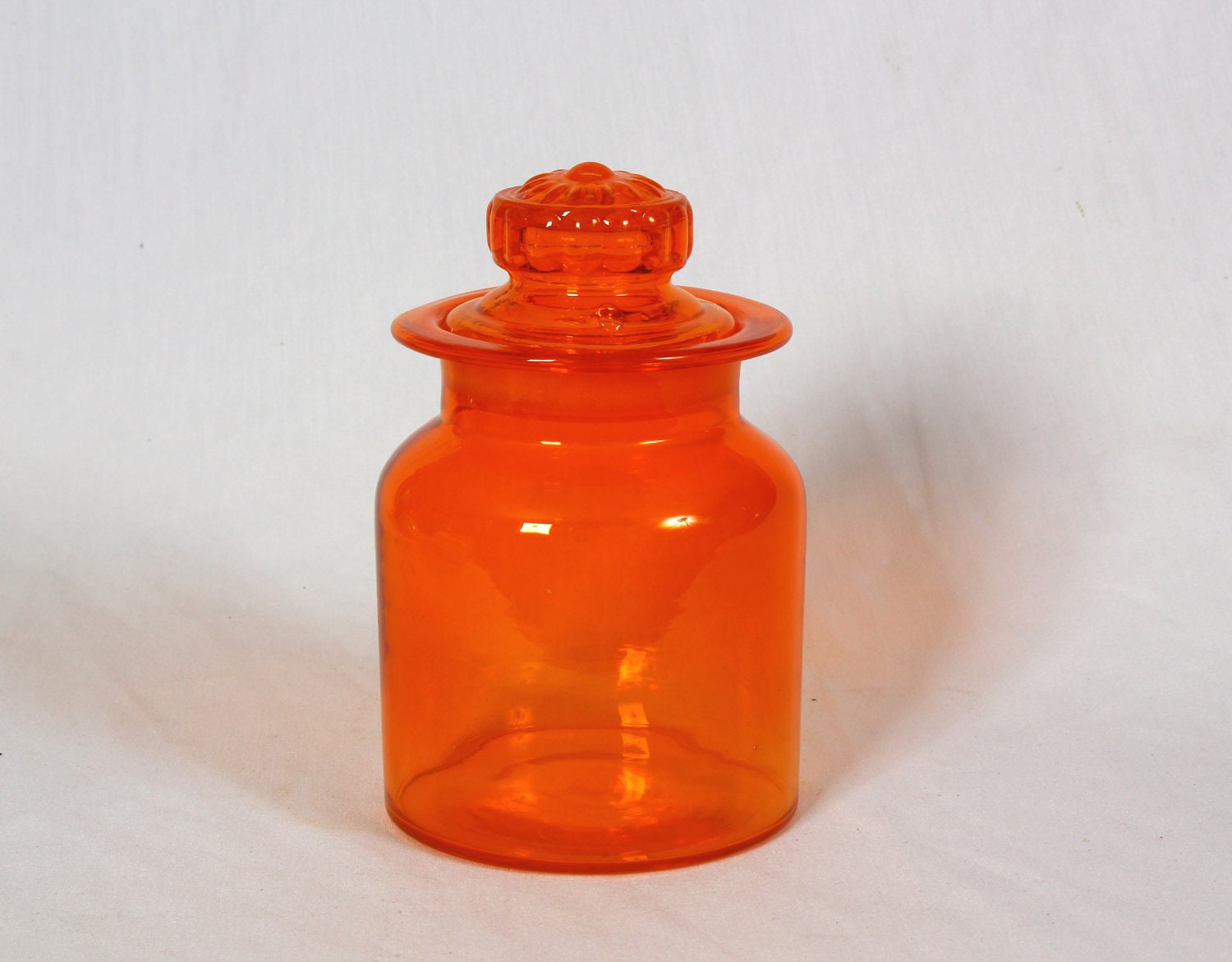 Vintage Apothecary Jar Candy Jar Flame Orange Wedding Candy