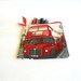 London Cosmetic Pouch, Pencil Case, Red and Gray Make up Bag, London Bus, Bag Organizer