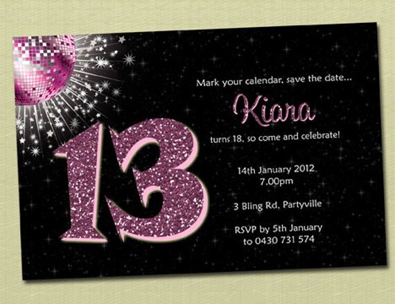 Personalised Bling Birthday Invitations by Deezee Designs | Catch My Party