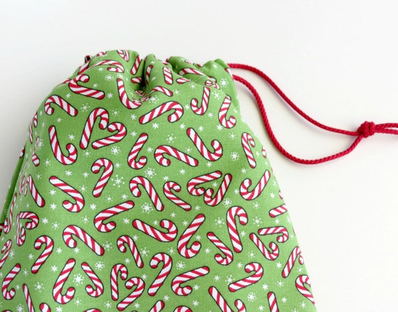 Holiday Gift Bags  Christmas Fabric Bags  Set of 2  Gift Wrap ...