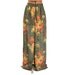 Vintage Chiffon Palazzo Pants, Sheer Floral Print 1980s XS S M L