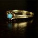 Victorian Turquoise Flower Engagement Ring / 10k Yellow Gold