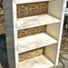 Bookcase, Bookshelves, Decoupaged Furniture, Cottage Furniture, Burlap Fabric Decor, Rustic Furniture, Unique Decor