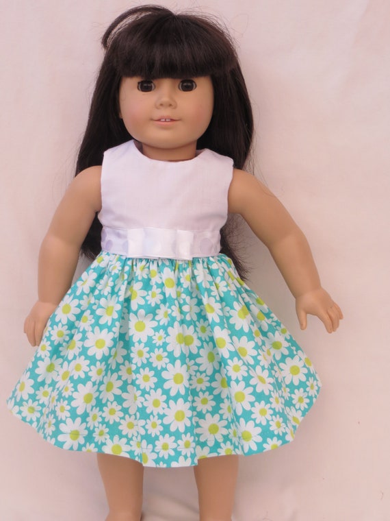 Items similar to American Girl Doll dress with Flowers on Etsy