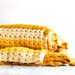 Large Vintage Afghan - Golden yellow and cream - Fall Autumn Decor
