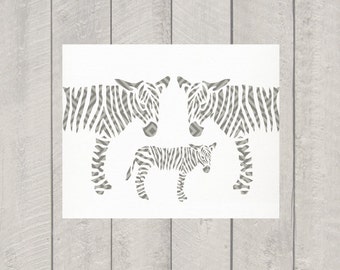 Zebra Nursery Art Print - 8x10