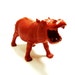 upcycled toy hippo bohemian, animal figurine, paprika red orange home decor, animal art, hippopotamus